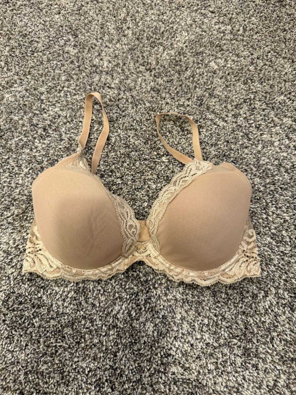 Natori Lace-Trim T-Shirt Bra in Tan 36C